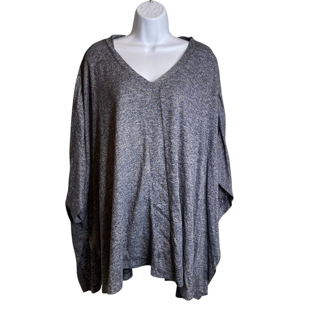 Talbots Women's Heathered Blue Oversized Knit Sweater Size 2X/3X‎ Lagenlook Boho